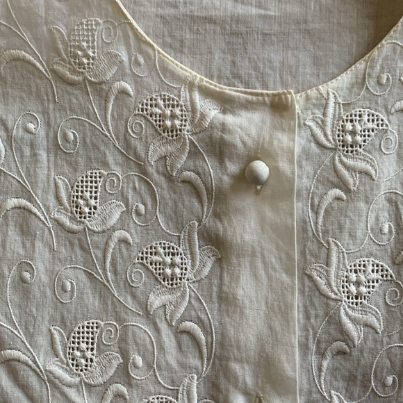 White Vintage 1940s Blouse - Picture 5 of 6